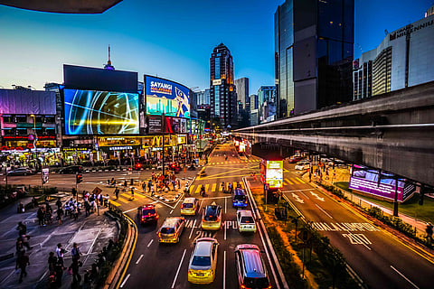 Bukit Bintang lights up Kuala Lumpur after sunset