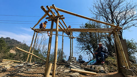 Lightweight bamboo construction offers a locally sourced, adaptable approach to building on sensitive mountain terrain