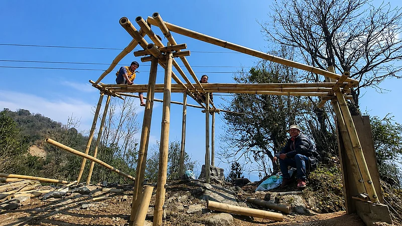 Lightweight bamboo construction offers a locally sourced, adaptable approach to building on sensitive mountain terrain
