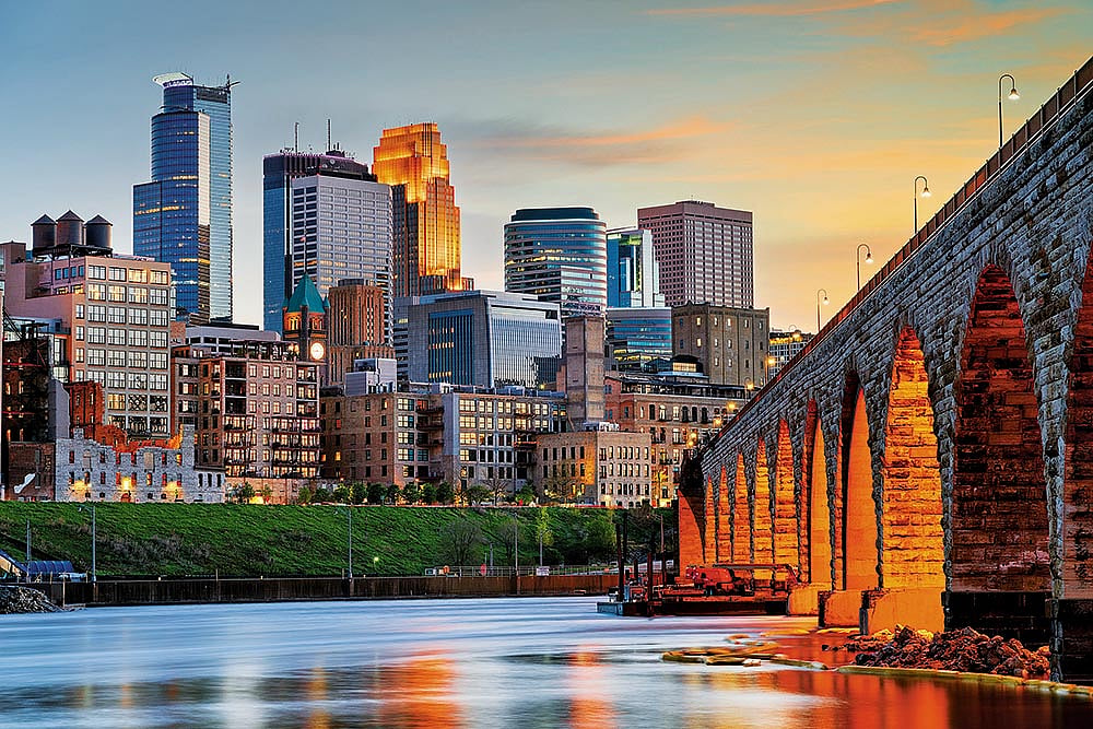 The historic Stone Arch Bridge in Minneapolis