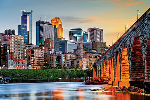 The historic Stone Arch Bridge in Minneapolis