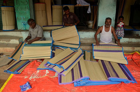 Men making Pattamadai mats