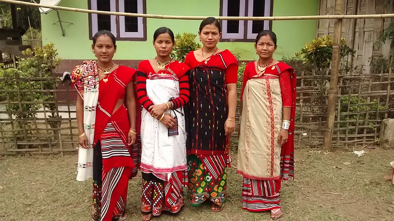 Mishing women in traditional attire