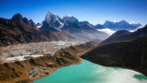 The Bhotekoshi River swelled following the glacial collapse and debris flow