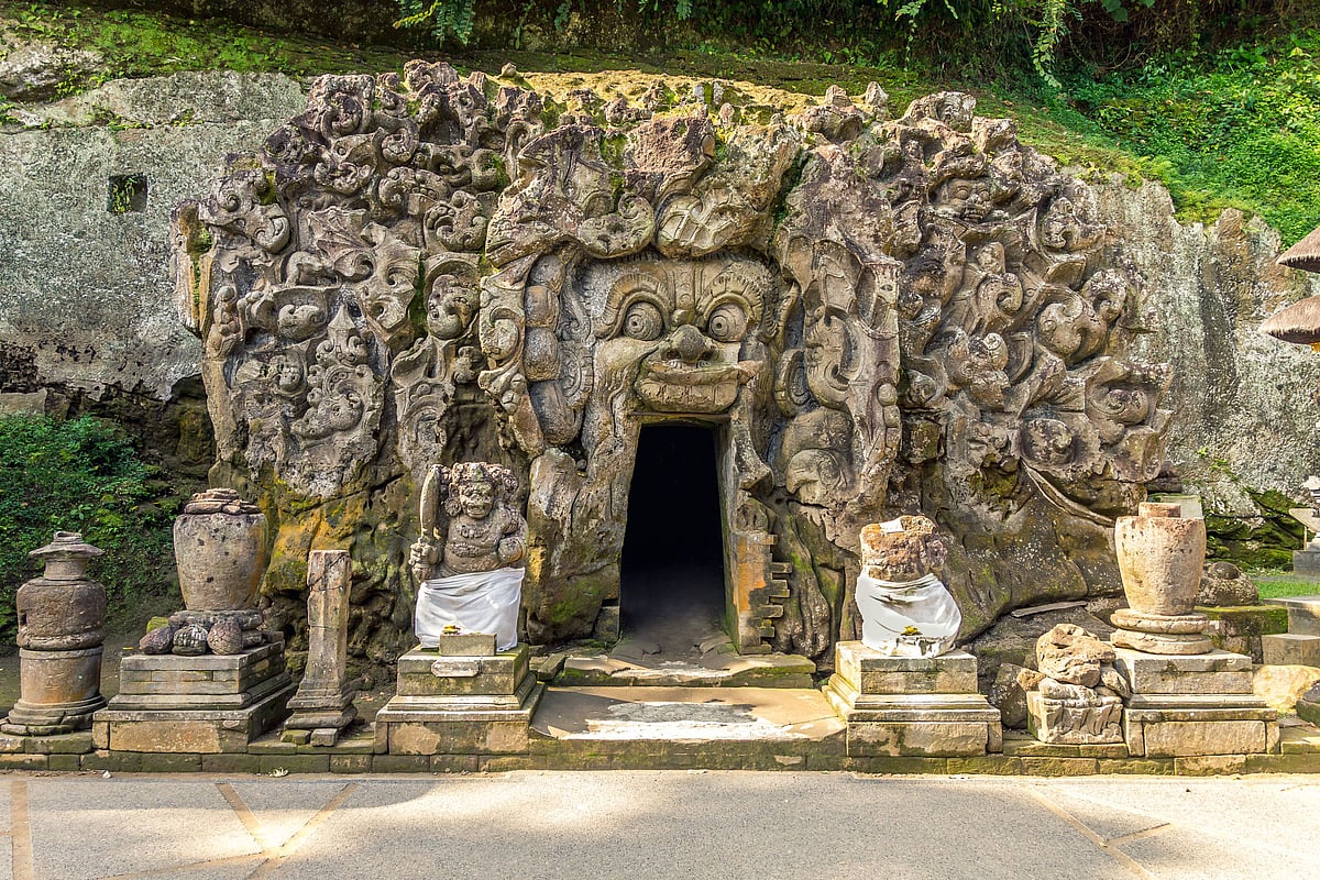 Shutterstock : The Goa Gajah temple in Indonesia