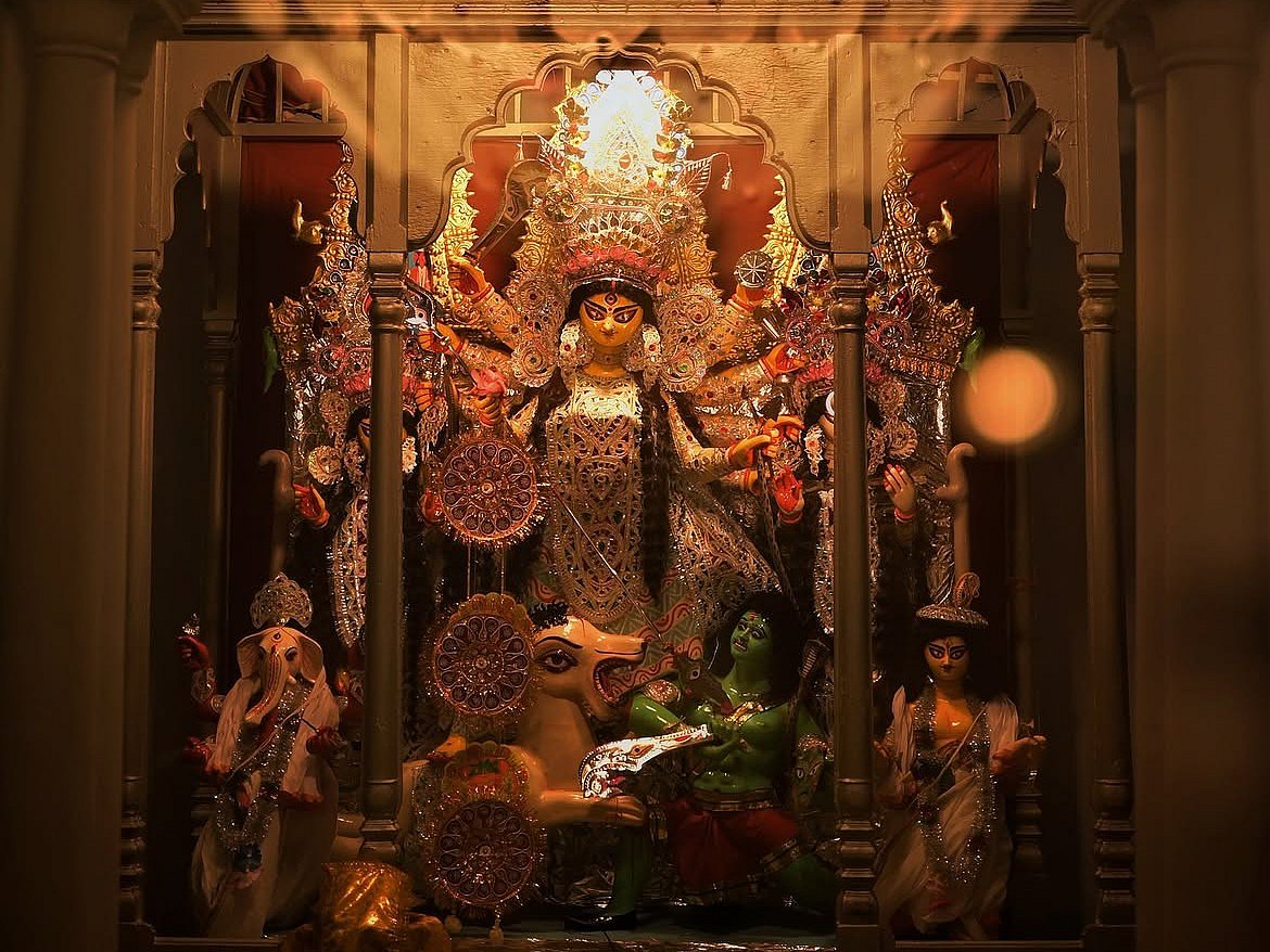 Durga idol at Chatu Babu Latu Babu residence