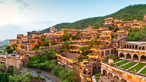 Neemrana Fort-Palace built on the Aravallis