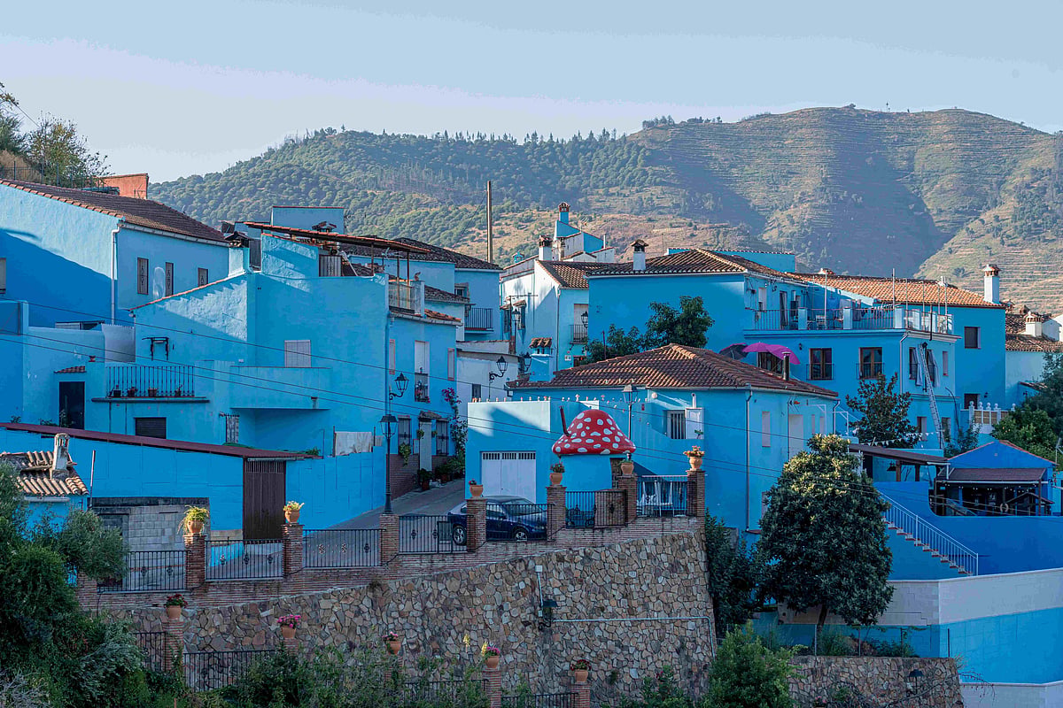 Shutterstock : Júzcar, the Blue Village in Andalusia