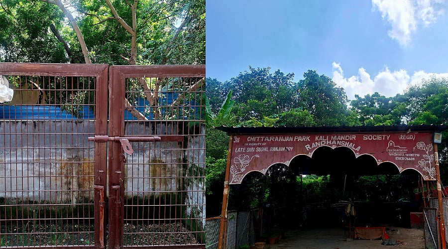 The immersion reservoir (left) and the Randhanshala (right)
