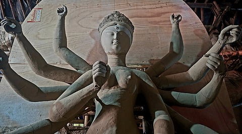 Durga's idol in the making