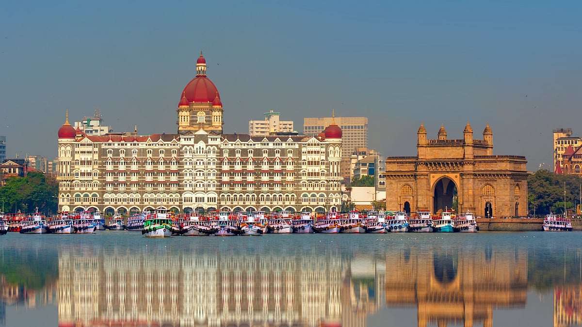 muratart/Shutterstock : The Gateway Of India (right) and the Taj Mahal Palace Hotel (centre) in Mumbai