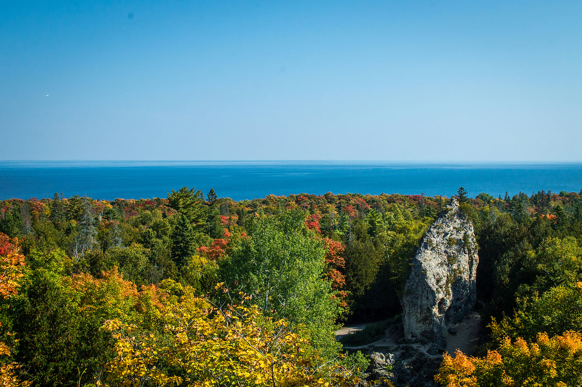 Around 80 per cent of Mackinac Island is protected as state parkland