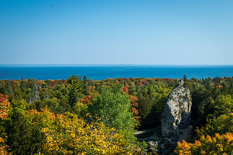Around 80 per cent of Mackinac Island is protected as state parkland