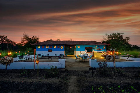 Farm dinner at Pench Tree Lodge