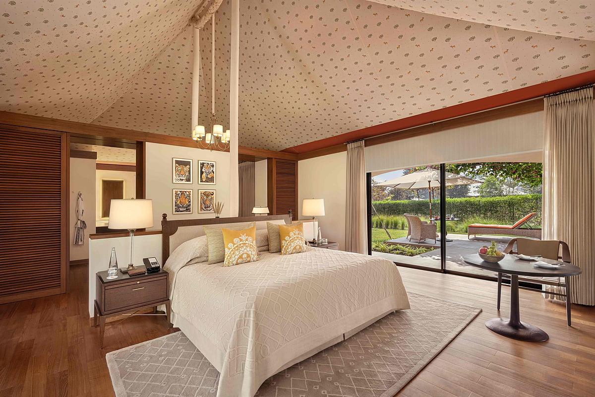 A luxury tent at The Oberoi Vindhyavilas, Bandhavgarh