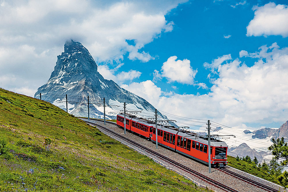 The Gornergrat Railway runs from Zermatt to the summit of Gornergrat