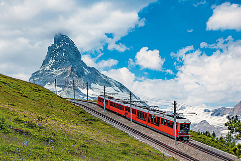The Gornergrat Railway runs from Zermatt to the summit of Gornergrat