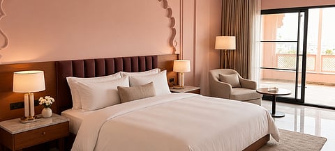 One of the rooms in the hotel