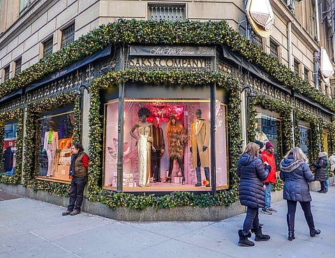 Saks Fifth Avenue in New York during the holiday season