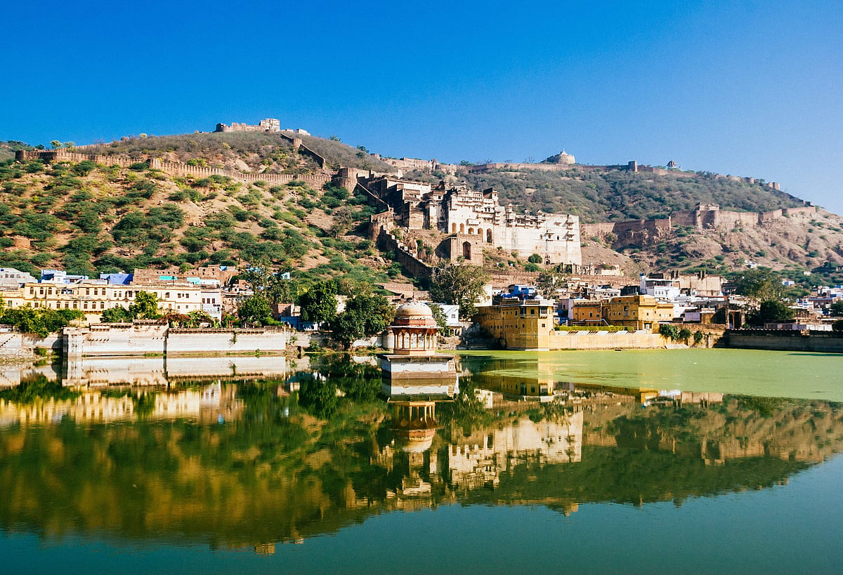 View of the Bundi palace from Nawal Sagar lake