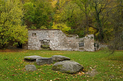 Ruins of watermill Papírna in Podyjí National Park