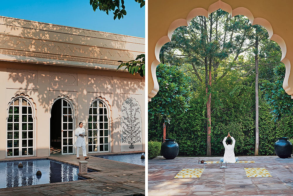 Photos: Anil Chawla : (L-R) Inside the restorative world of ASMI by Oberoi; A morning yoga session in the quiet of nature
