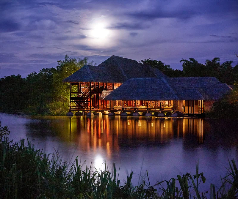 Guests can join guided nature walks and the Loris Night Trail to learn about the wildlife inhabiting the restored wetland