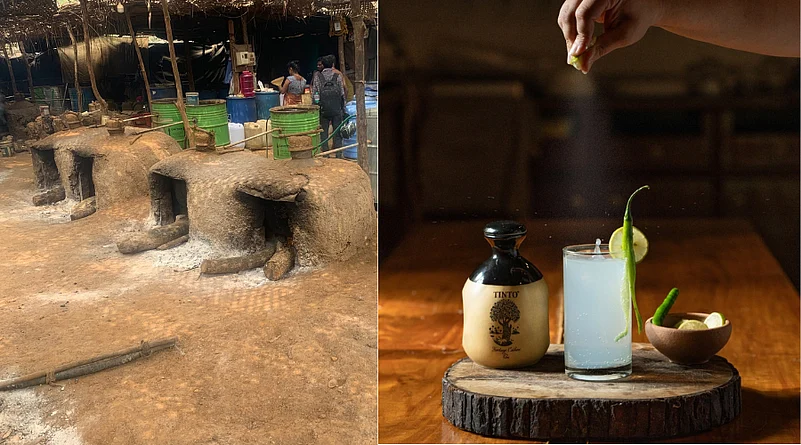 The making of feni, followed by a glass of the much loved drink