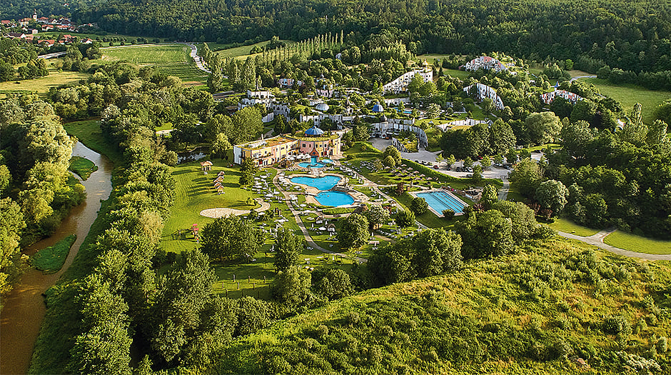 Aerial view of Rogner Bad Blumau