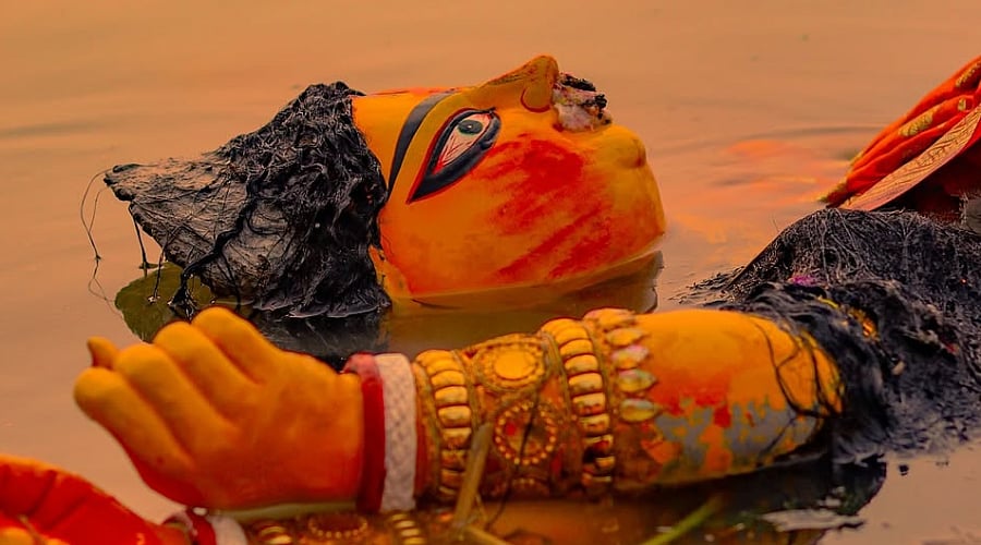 Immersion of the Durga Idol in the Damodar (Representational)