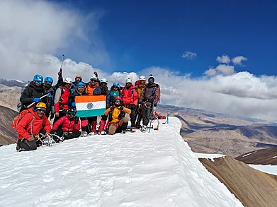 Supplied : Indian mountaineers during the Chang Chenmo Expedition 2026 in Ladakh