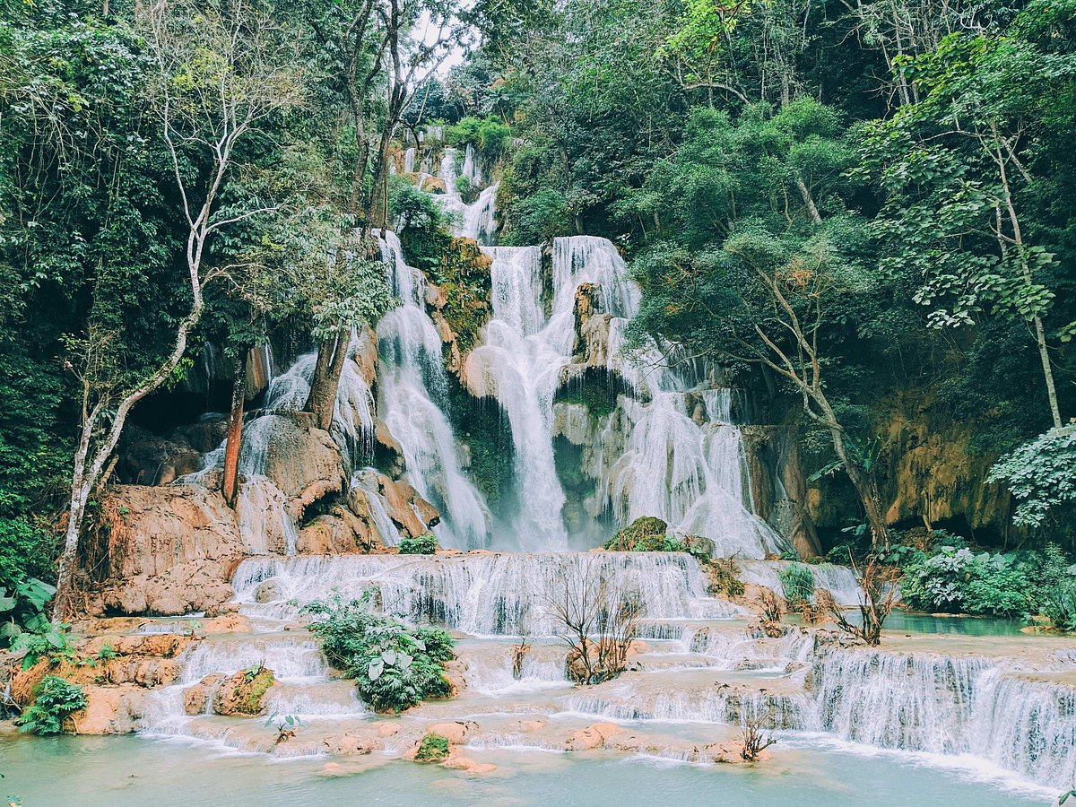Kuang Si Waterfall located near Luang Prabang in Laos