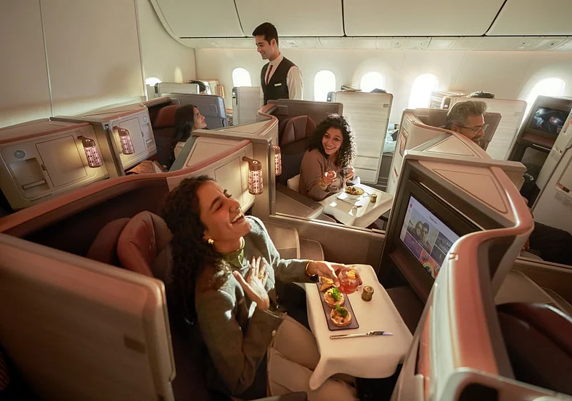 The new service features bespoke tableware for Air Indias Vista Verve Business Class