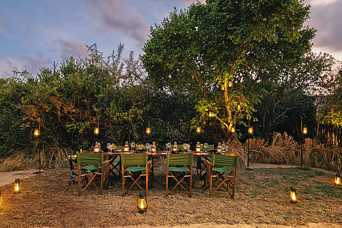 Lantern-lit dinners combine Sri Lankan flavours with Western classics nightly