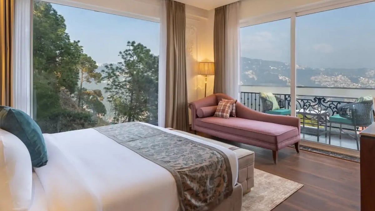 Designed for a mountain getaway, the rooms and suites at Cloud 7 Hotel The Forest Shimla combine contemporary comforts with a setting that brings the Himalayan scenery into focus