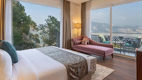 Designed for a mountain getaway, the rooms and suites at Cloud 7 Hotel The Forest Shimla combine contemporary comforts with a setting that brings the Himalayan scenery into focus