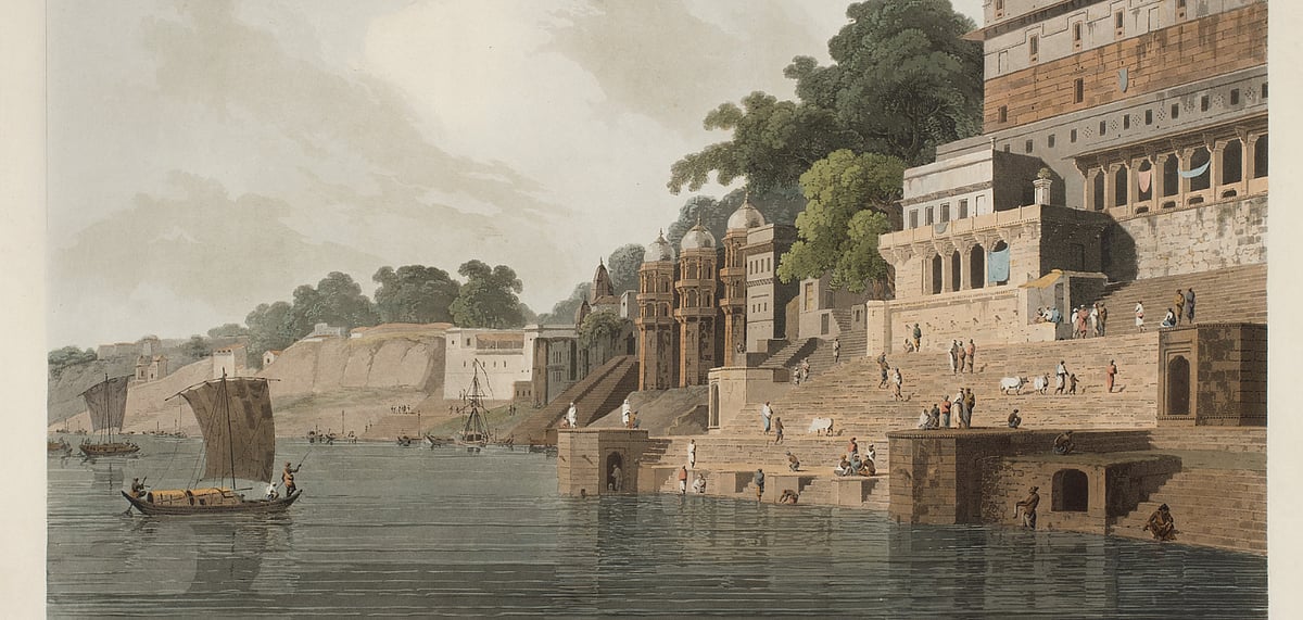 Dusasumade Gaut at Bernares on the Ganges. Credit DAG