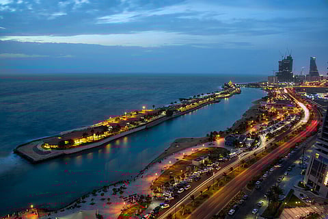 An aerial view of Jeddah waterfront