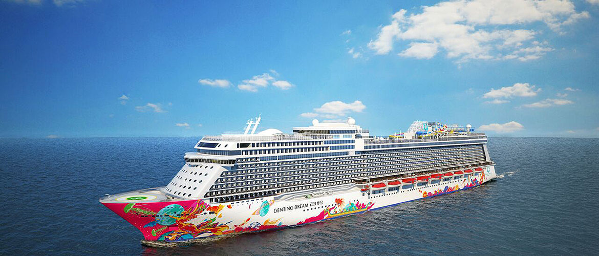 The Genting Dream cruise on her maiden journey from Mumbai to Colombo