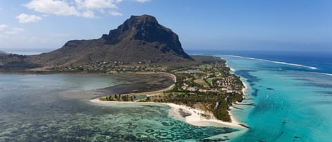 Panoramic view of an island in Mauritius