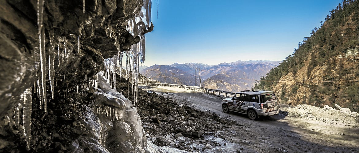 Driving in Arunachal is a challenge for the area is prone to landslides