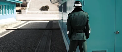 Getty Images : A soldier in the Demilitarized Zone of Korea