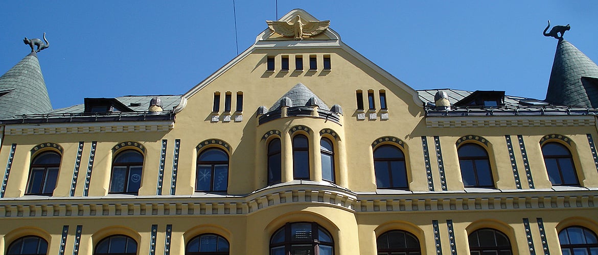 The iconic Cat House in Riga