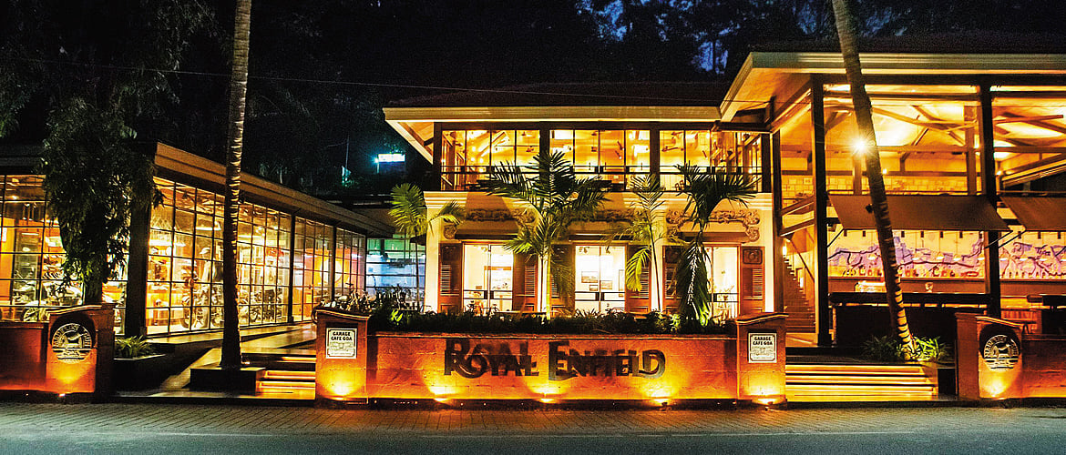 The facade of the Royal Enfield Garage Cafe