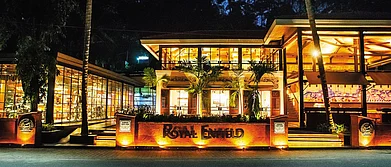 The facade of the Royal Enfield Garage Cafe