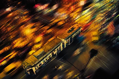 The Kolkata tram whizzing past