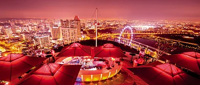 The sky bar at Ce La Vi serves panoramic views