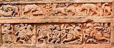Terracotta art work is found in many places in Bengal