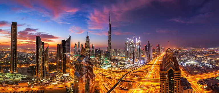 A view of the Dubai skyline - null