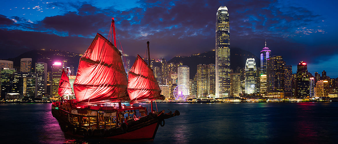 Victoria Harbour, Hong Kong, by night